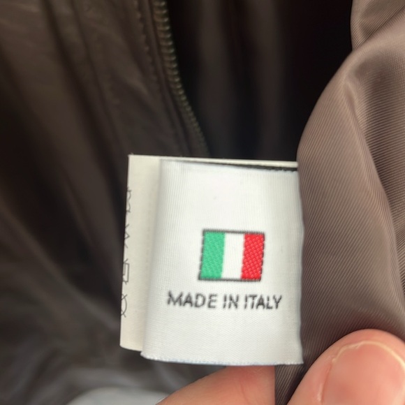 Italian Brown Leather Zip Up Jacket‎ Made by  CURGÈ Men size 2XL or EU 64 NWT #8 - Picture 5 of 8